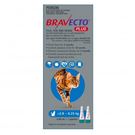 Bravecto Plus Medium Cats Blue