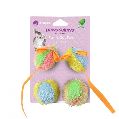 Furry Cat Toy 4pk 