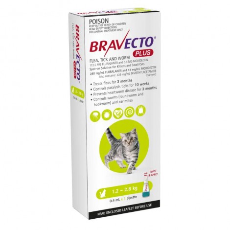 Bravecto Plus Small Cats Green