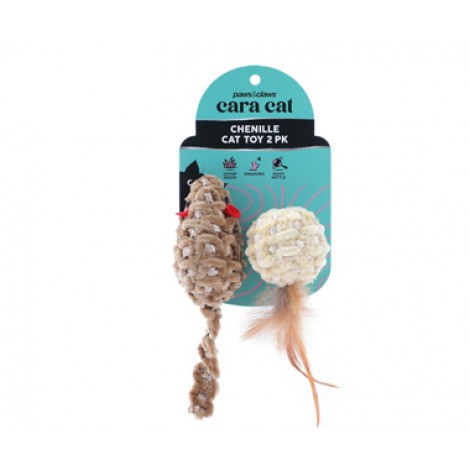 Cara Cat Chenille 2pk Cat Toy