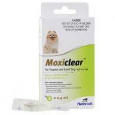 **Moxiclear For Puppies 0-4kg Green 3 Vials